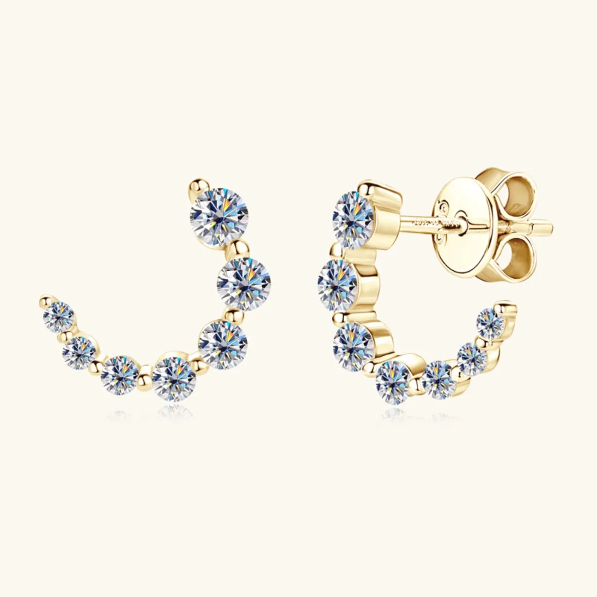 925 Sterling Silver Jewelry 925 Sterling Silver Inlaid Moissanite Stud Earrings