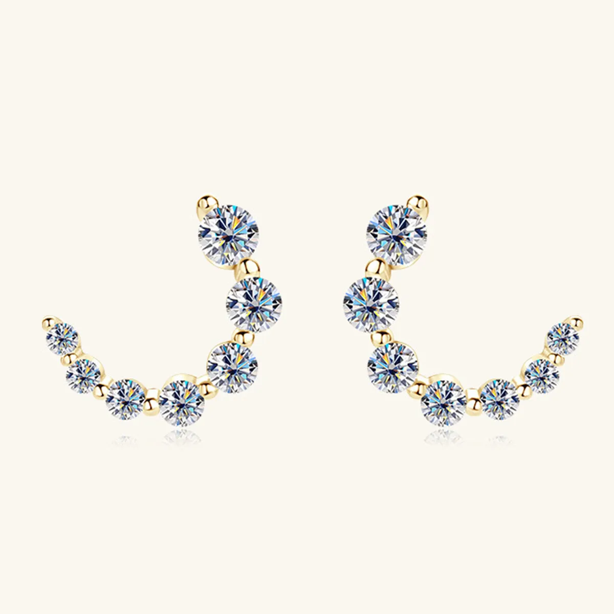 925 Sterling Silver Jewelry 925 Sterling Silver Inlaid Moissanite Stud Earrings