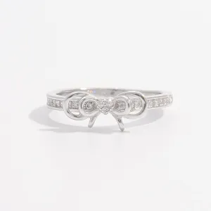 925 Sterling Silver Jewelry 925 Sterling Silver Inlaid Zircon Bow Ring