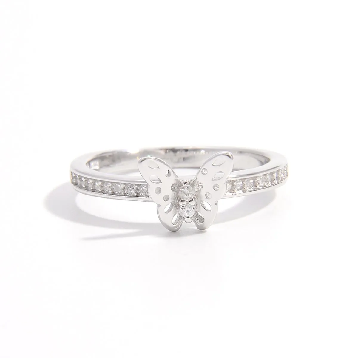 925 Sterling Silver Jewelry 925 Sterling Silver Inlaid Zircon Butterfly Ring