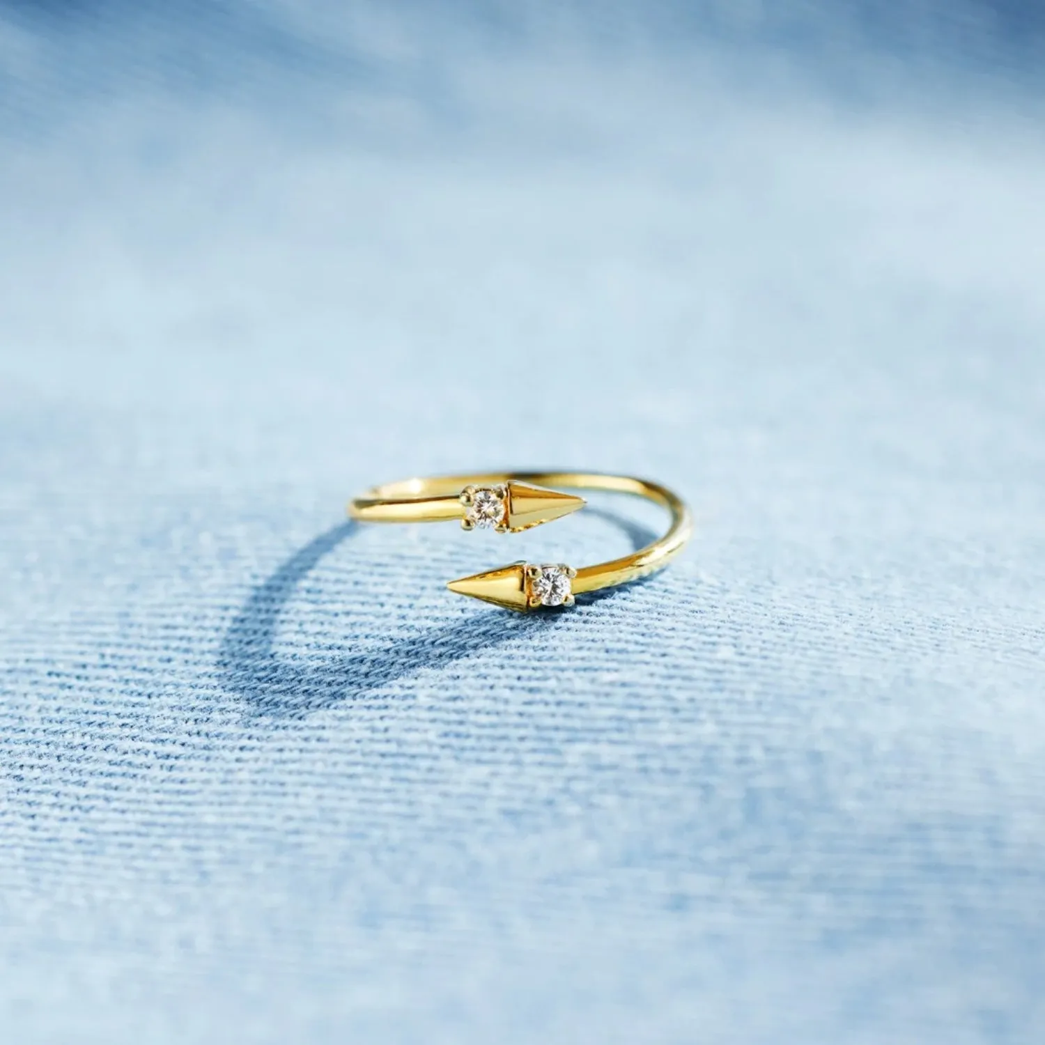 925 Sterling Silver Jewelry 925 Sterling Silver Inlaid Zircon Bypass Ring