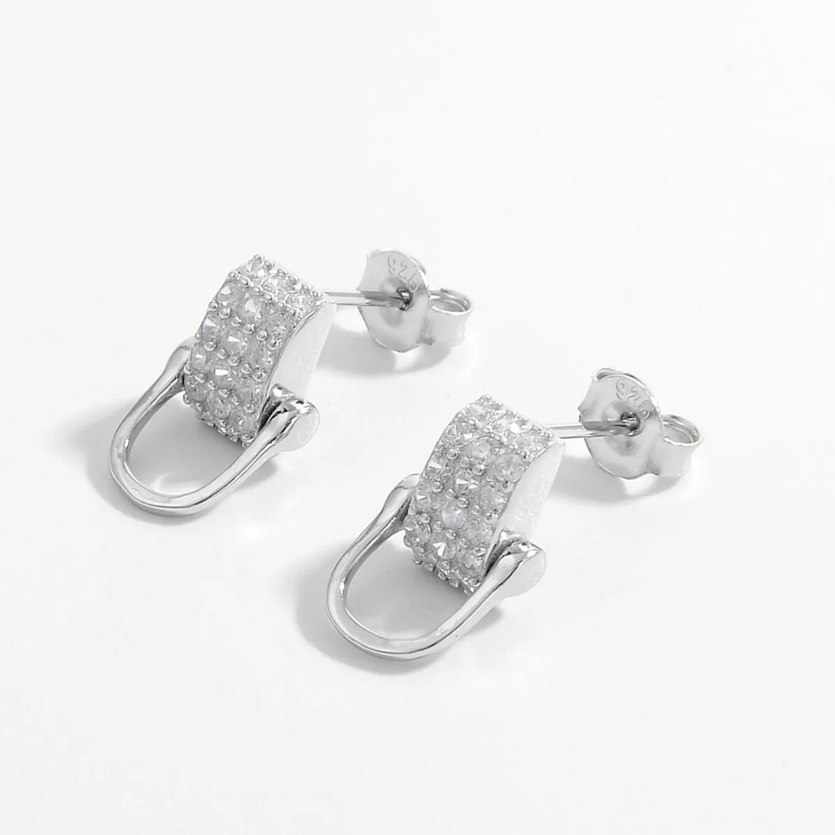 925 Sterling Silver Jewelry 925 Sterling Silver Inlaid Zircon Earrings