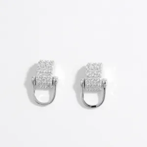 925 Sterling Silver Jewelry 925 Sterling Silver Inlaid Zircon Earrings