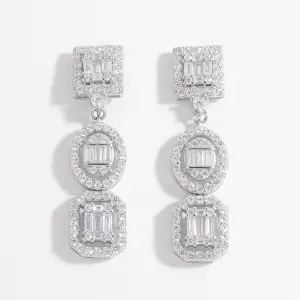 925 Sterling Silver Jewelry 925 Sterling Silver Inlaid Zircon Earrings