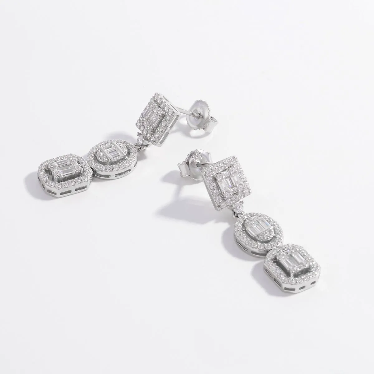 925 Sterling Silver Jewelry 925 Sterling Silver Inlaid Zircon Earrings