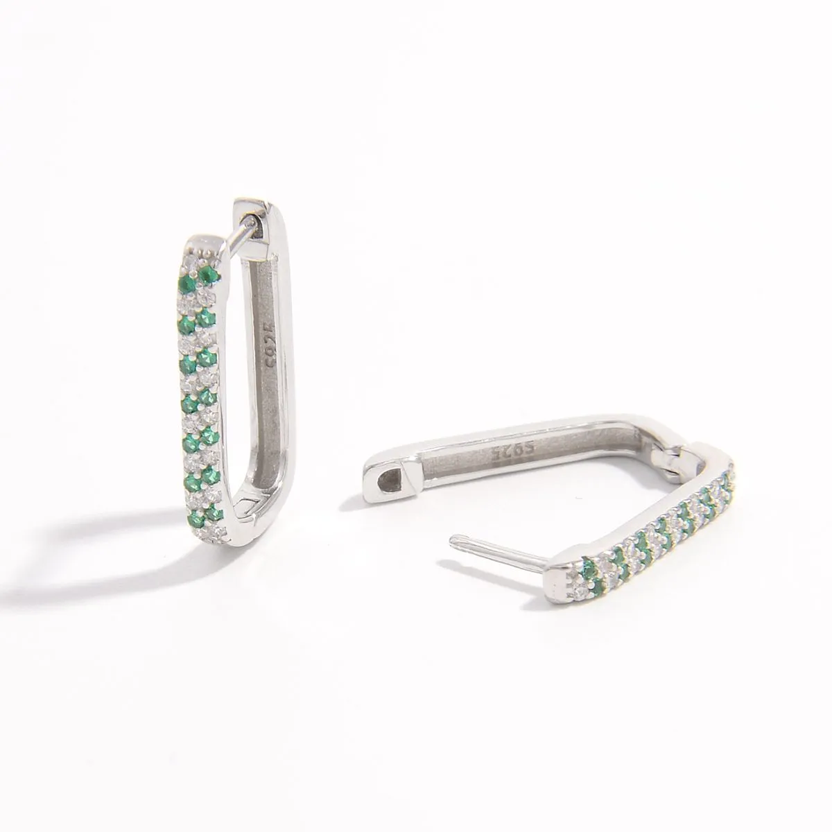 925 Sterling Silver Jewelry 925 Sterling Silver Inlaid Zircon Earrings