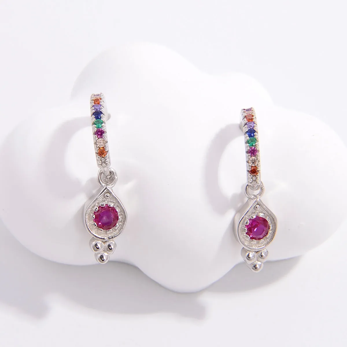 925 Sterling Silver Jewelry 925 Sterling Silver Inlaid Zircon Earrings