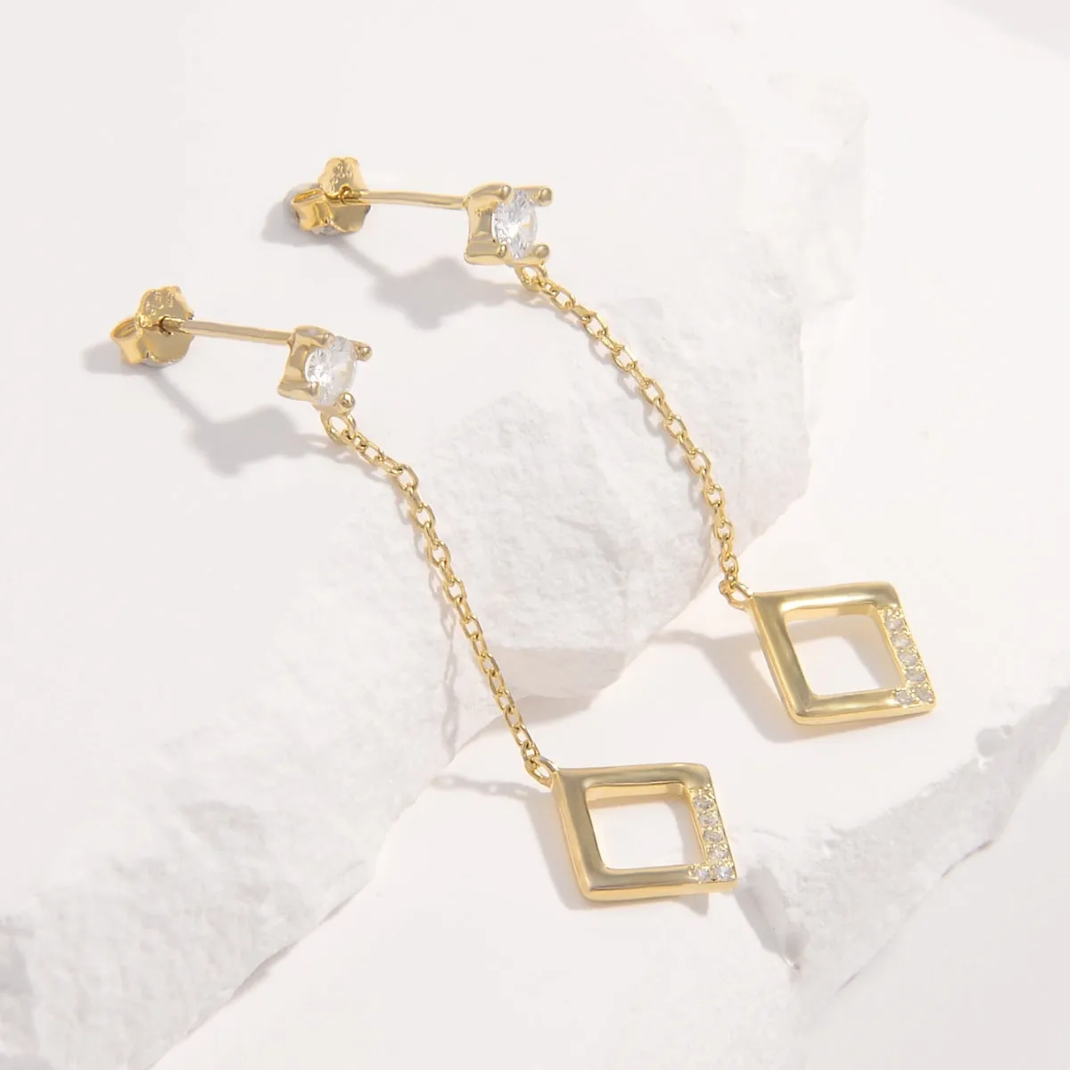 925 Sterling Silver Jewelry 925 Sterling Silver Inlaid Zircon Earrings