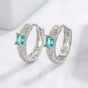 925 Sterling Silver Jewelry 925 Sterling Silver Inlaid Zircon Earrings