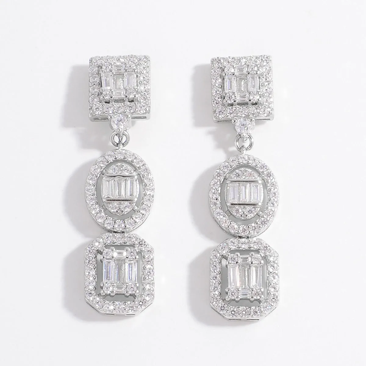 925 Sterling Silver Jewelry 925 Sterling Silver Inlaid Zircon Earrings
