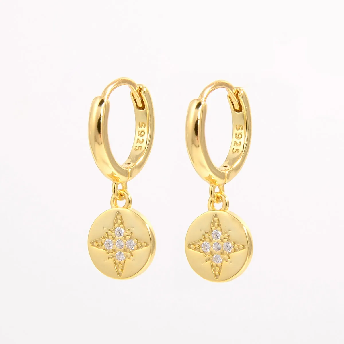 925 Sterling Silver Jewelry 925 Sterling Silver Inlaid Zircon Earrings