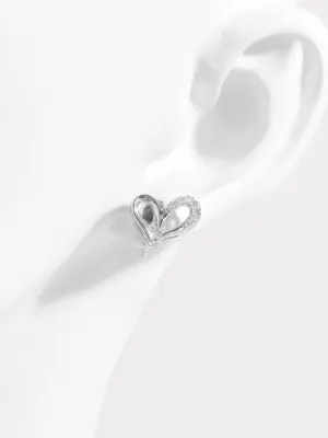 925 Sterling Silver Jewelry 925 Sterling Silver Inlaid Zircon Heart Earrings