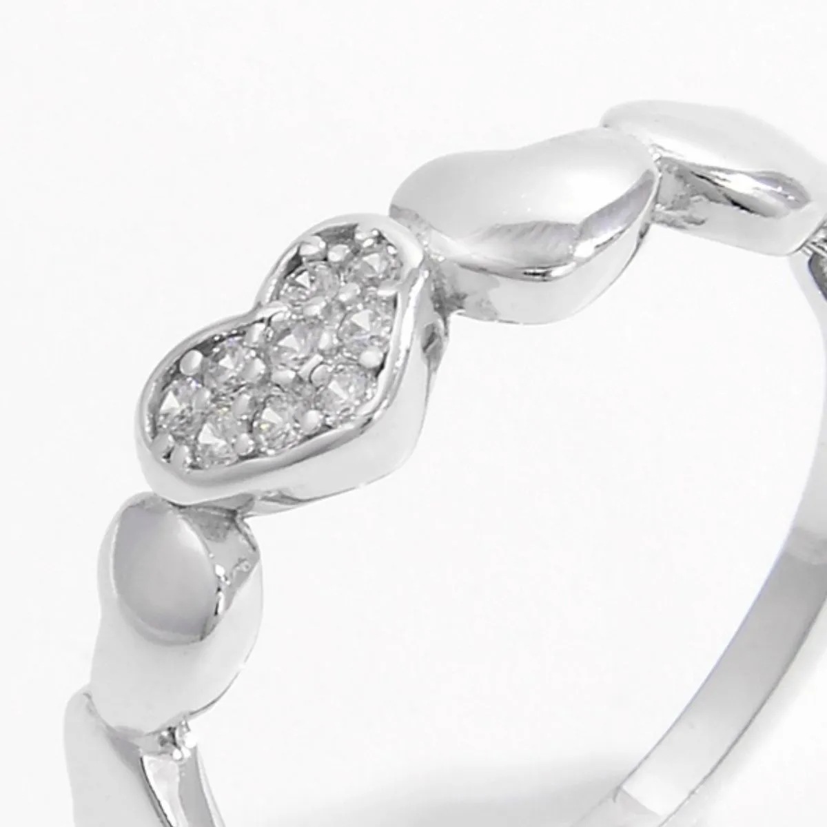 925 Sterling Silver Jewelry 925 Sterling Silver Inlaid Zircon Heart Ring