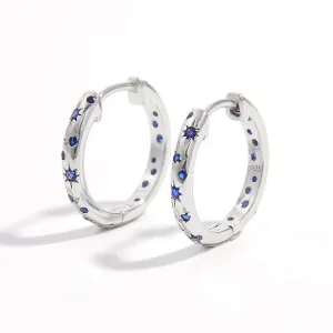 925 Sterling Silver Jewelry 925 Sterling Silver Inlaid Zircon Huggie Earrings