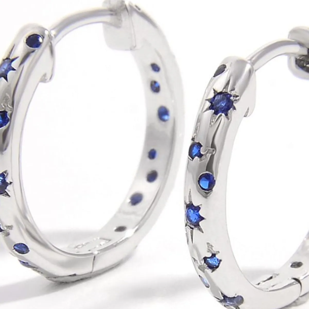 925 Sterling Silver Jewelry 925 Sterling Silver Inlaid Zircon Huggie Earrings