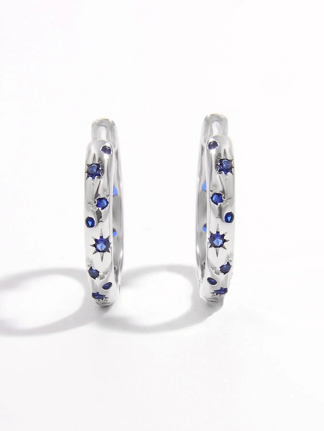 925 Sterling Silver Jewelry 925 Sterling Silver Inlaid Zircon Huggie Earrings