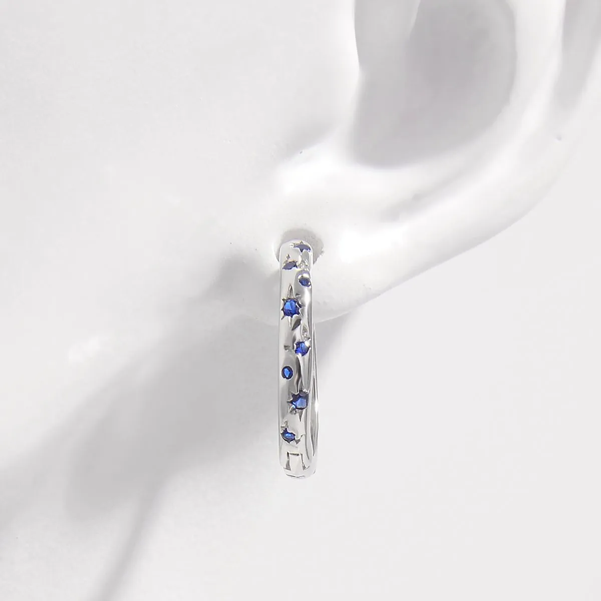 925 Sterling Silver Jewelry 925 Sterling Silver Inlaid Zircon Huggie Earrings