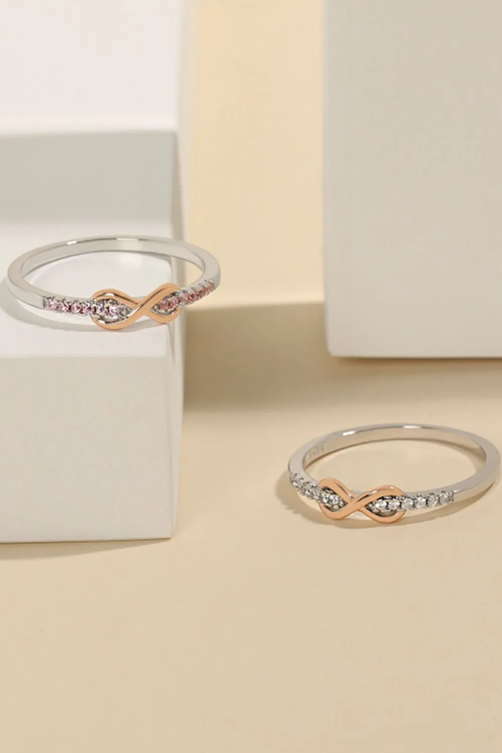 925 Sterling Silver Jewelry 925 Sterling Silver Inlaid Zircon Infinity Symbol Ring