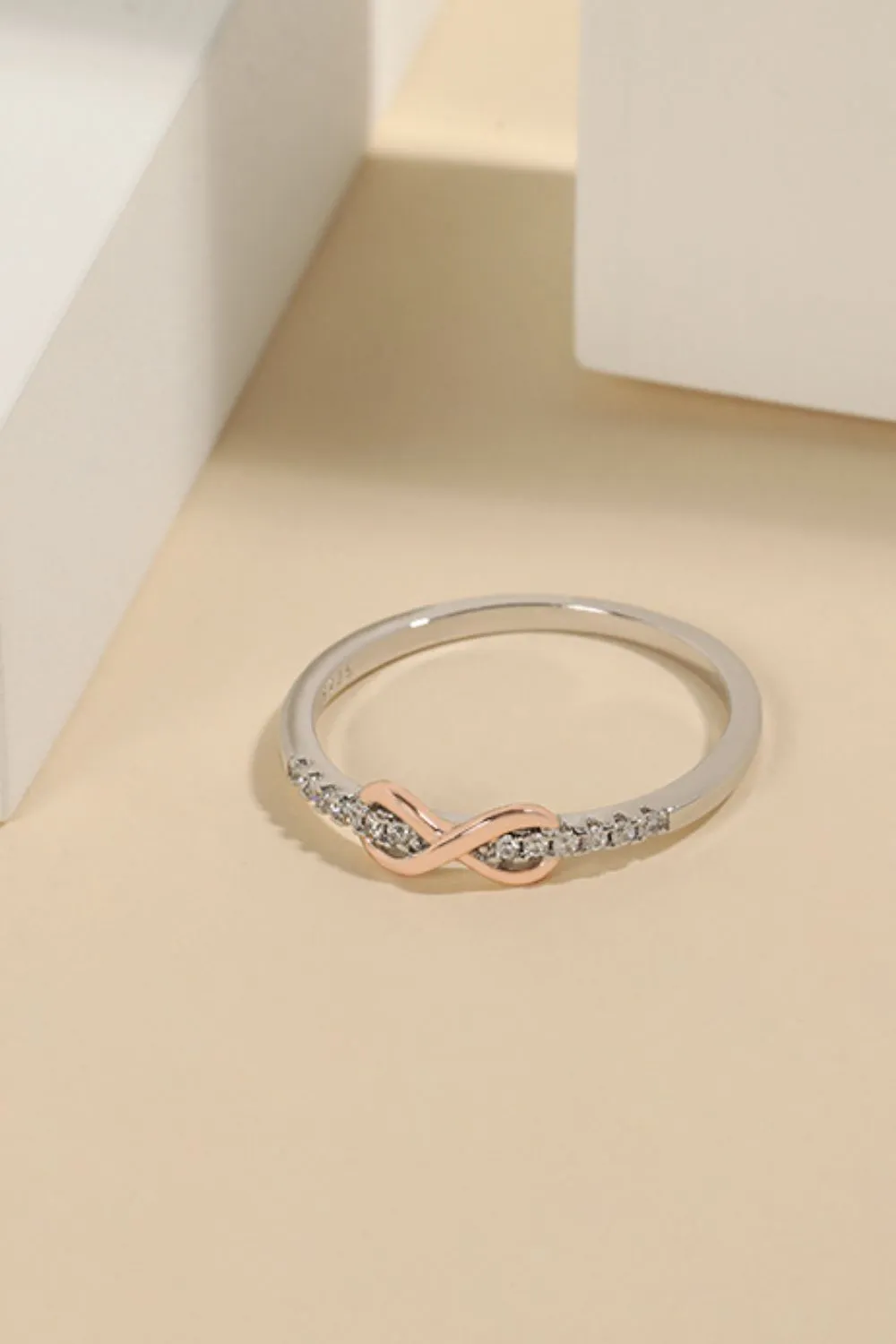925 Sterling Silver Jewelry 925 Sterling Silver Inlaid Zircon Infinity Symbol Ring