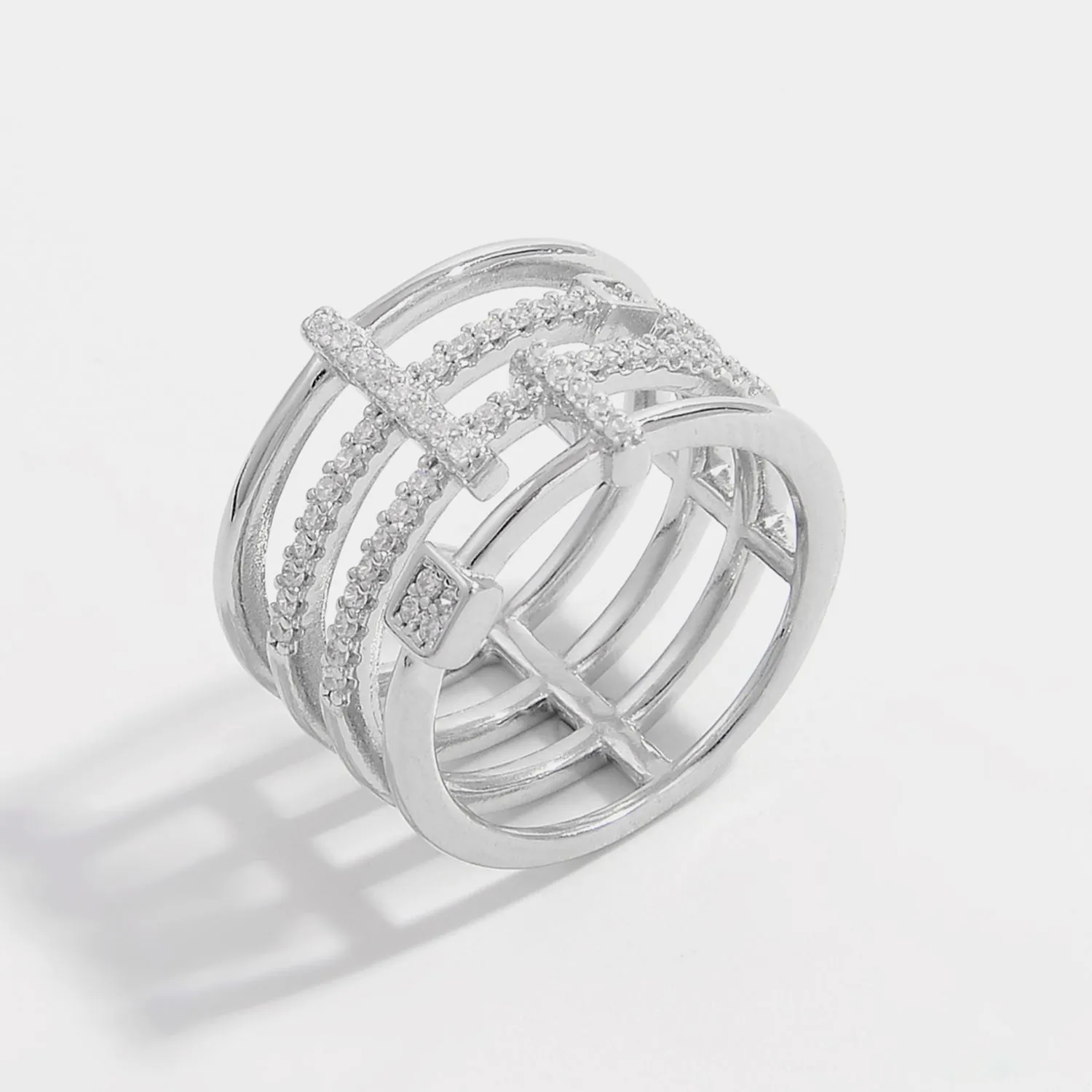 925 Sterling Silver Jewelry 925 Sterling Silver Inlaid Zircon Ring