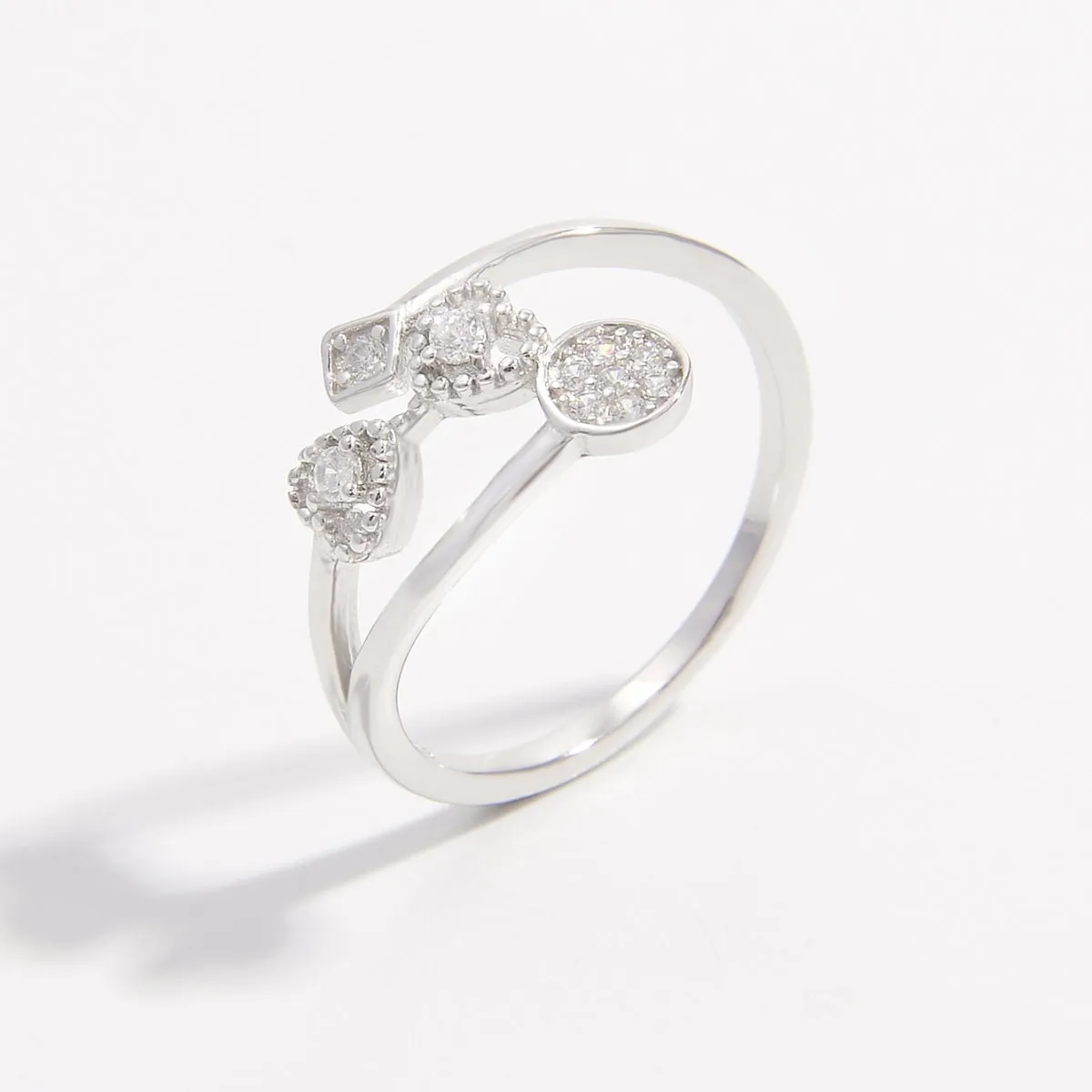 925 Sterling Silver Jewelry 925 Sterling Silver Inlaid Zircon Ring