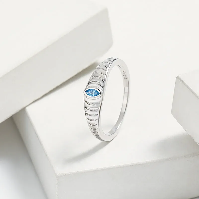 925 Sterling Silver Jewelry 925 Sterling Silver Inlaid Zircon Ring