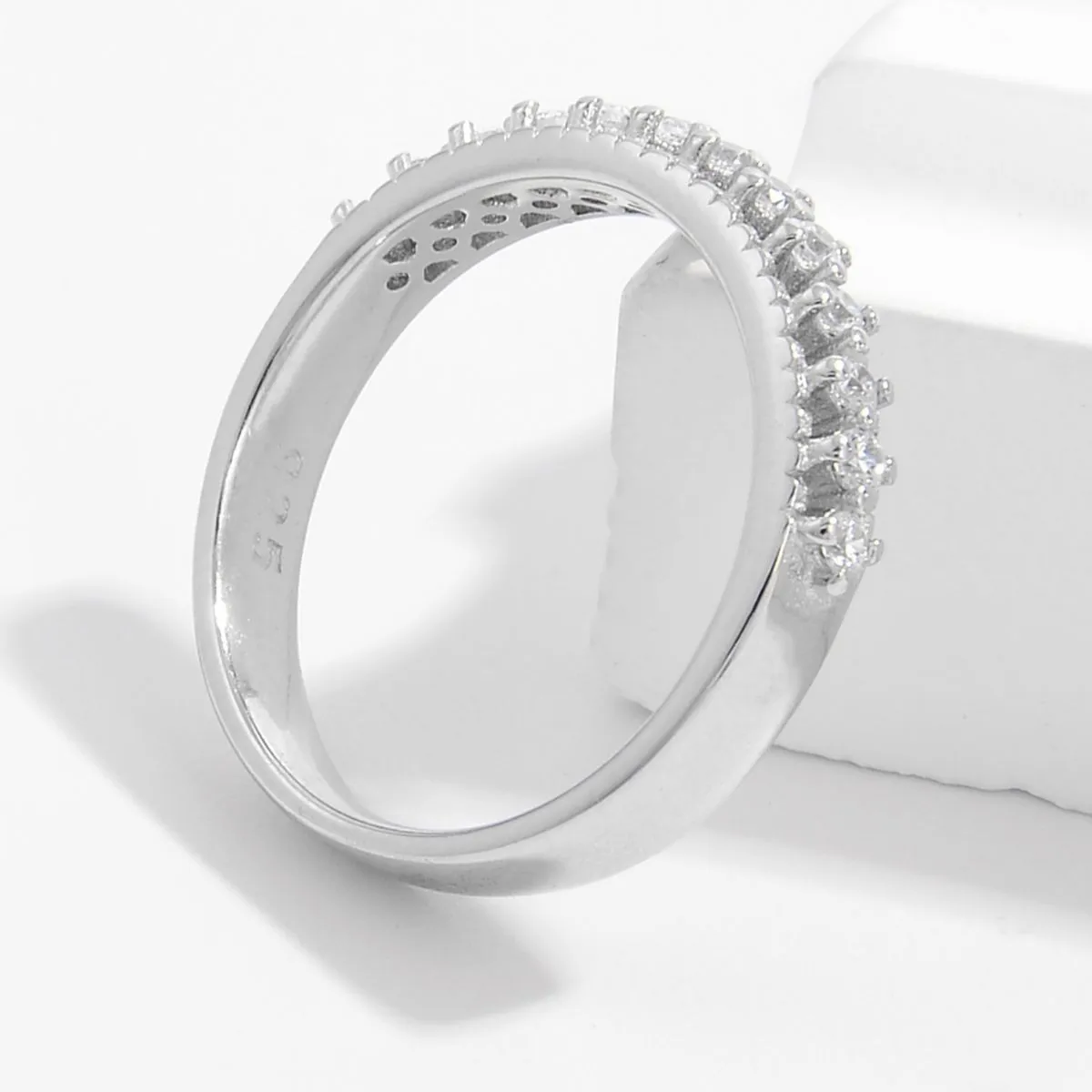 925 Sterling Silver Jewelry 925 Sterling Silver Inlaid Zircon Ring