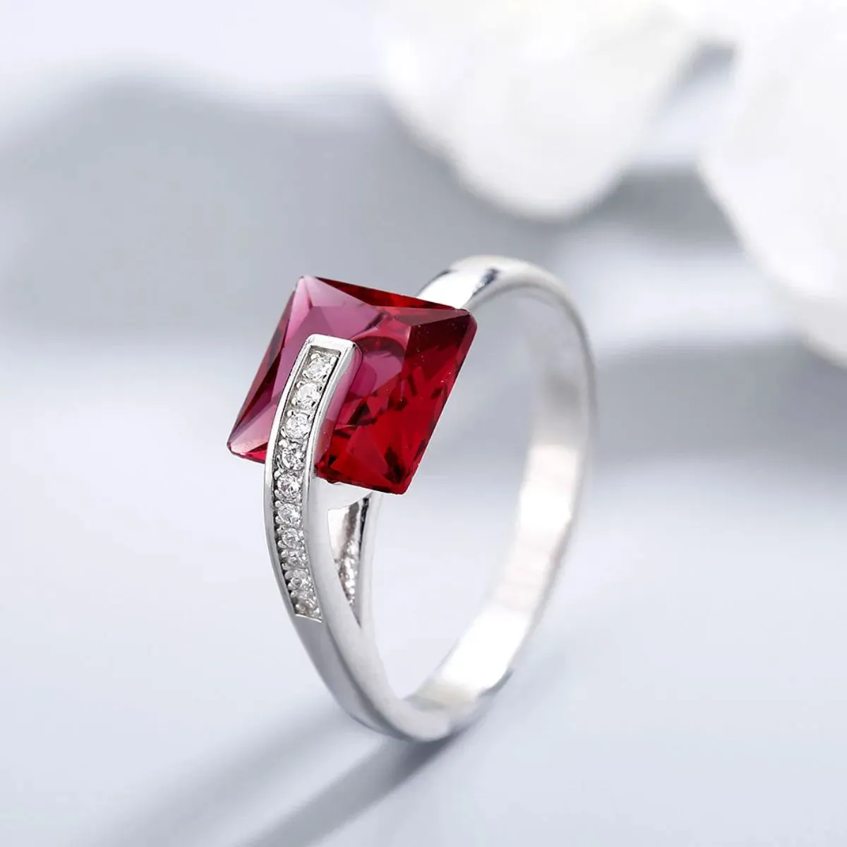 925 Sterling Silver Jewelry 925 Sterling Silver Inlaid Zircon Ring