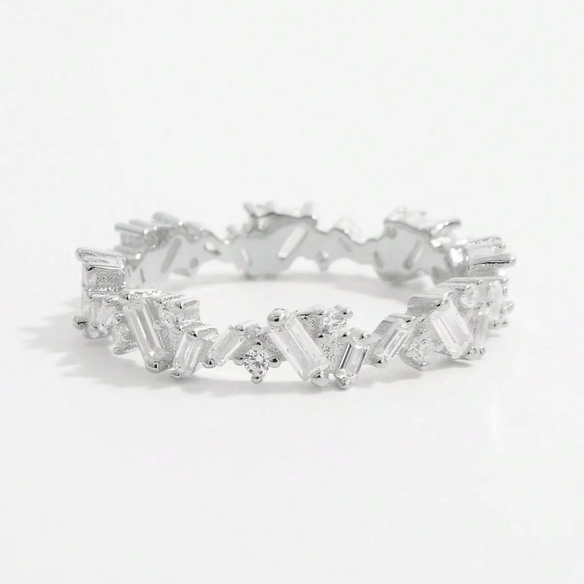 925 Sterling Silver Jewelry 925 Sterling Silver Inlaid Zircon Ring