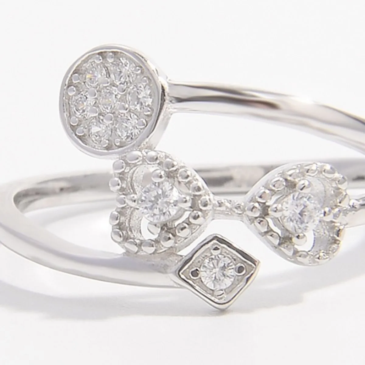 925 Sterling Silver Jewelry 925 Sterling Silver Inlaid Zircon Ring