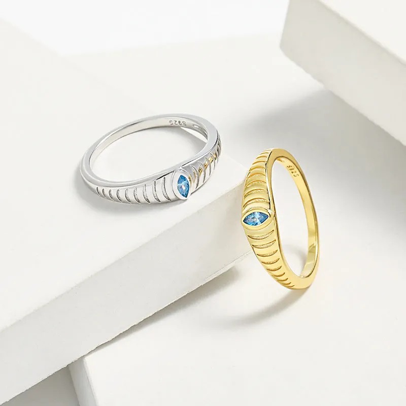 925 Sterling Silver Jewelry 925 Sterling Silver Inlaid Zircon Ring