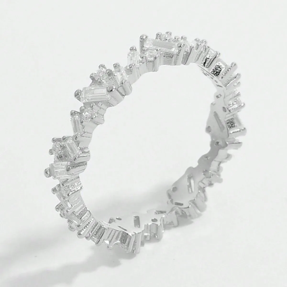 925 Sterling Silver Jewelry 925 Sterling Silver Inlaid Zircon Ring