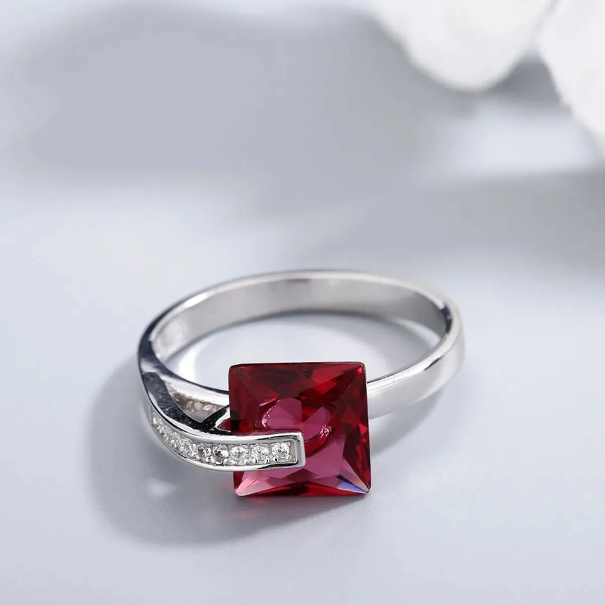 925 Sterling Silver Jewelry 925 Sterling Silver Inlaid Zircon Ring