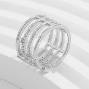 925 Sterling Silver Jewelry 925 Sterling Silver Inlaid Zircon Ring