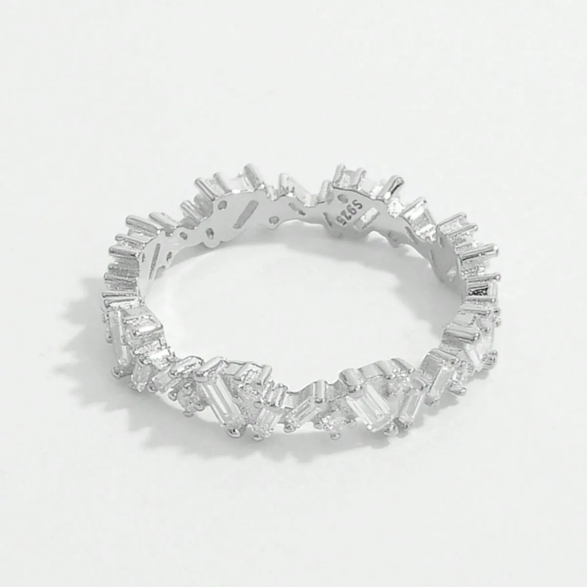 925 Sterling Silver Jewelry 925 Sterling Silver Inlaid Zircon Ring