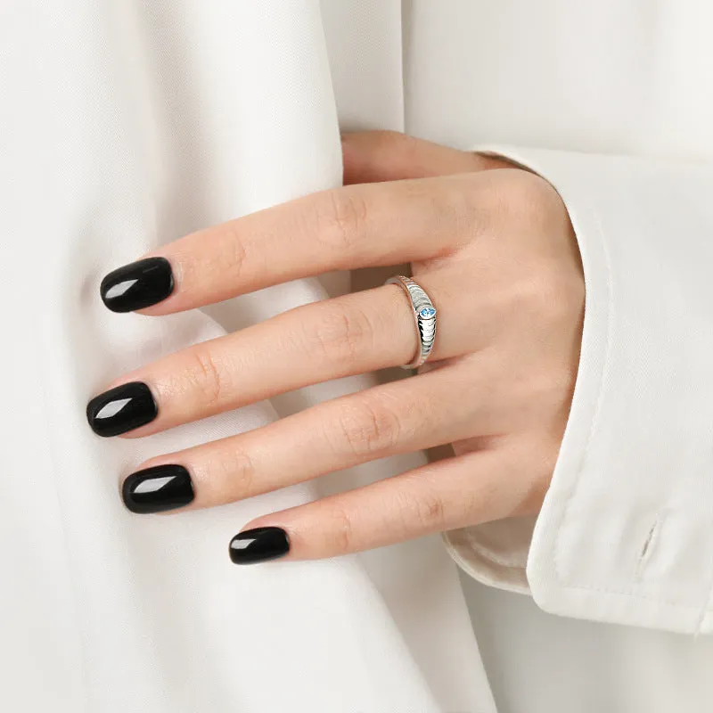 925 Sterling Silver Jewelry 925 Sterling Silver Inlaid Zircon Ring