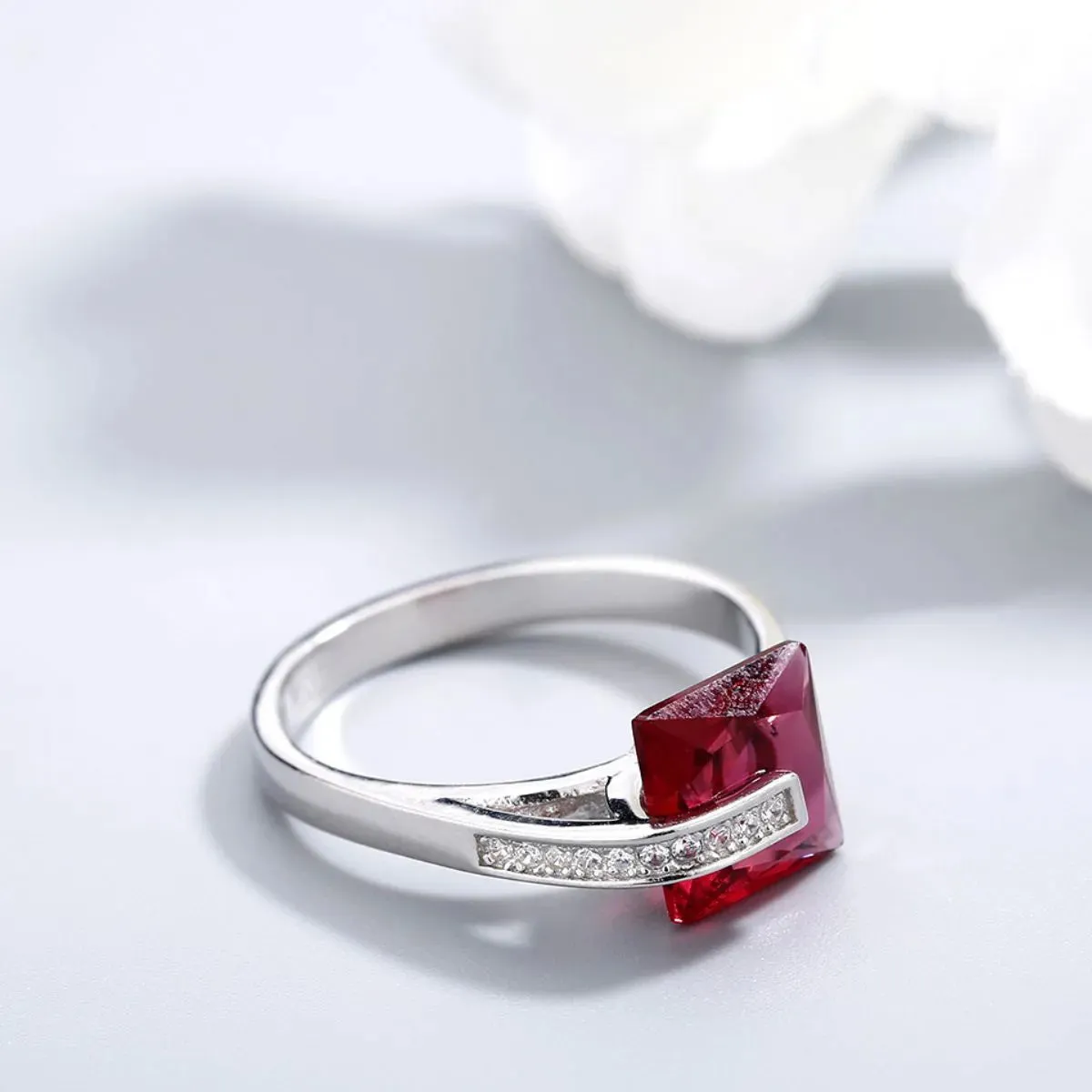 925 Sterling Silver Jewelry 925 Sterling Silver Inlaid Zircon Ring