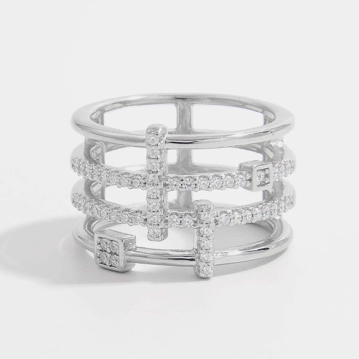 925 Sterling Silver Jewelry 925 Sterling Silver Inlaid Zircon Ring