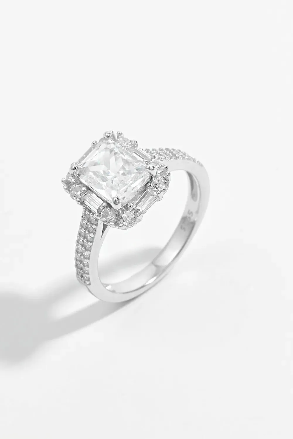 925 Sterling Silver Jewelry 925 Sterling Silver Inlaid Zircon Square Ring