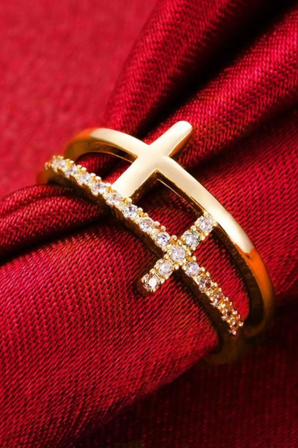 925 Sterling Silver Jewelry 925 Sterling Silver Inland Zircon Cross Ring