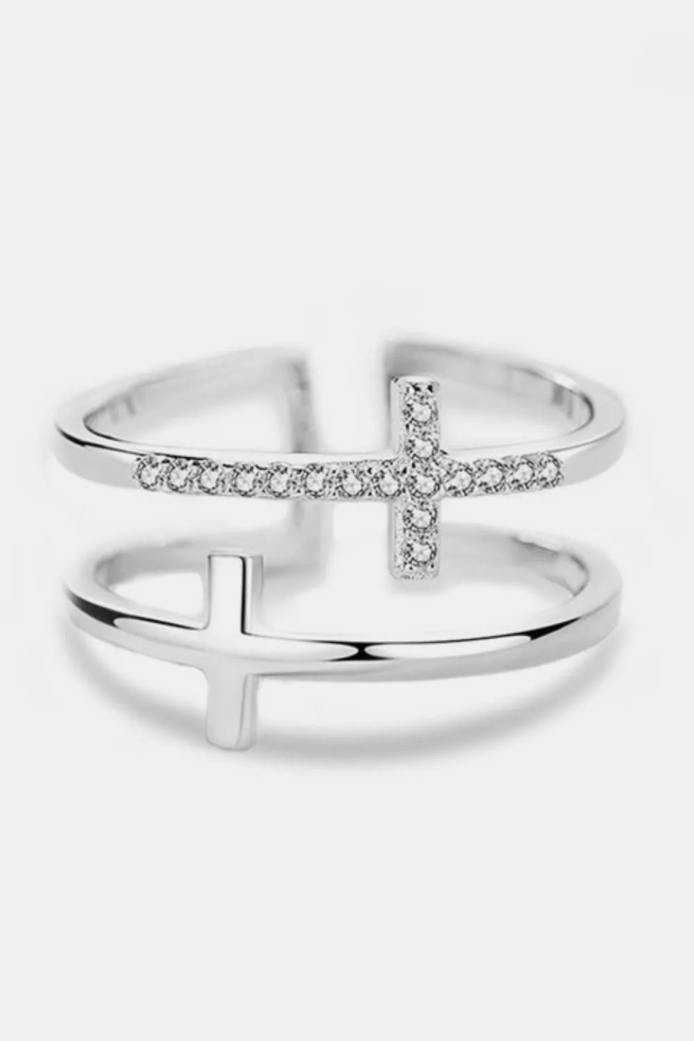 925 Sterling Silver Jewelry 925 Sterling Silver Inland Zircon Cross Ring