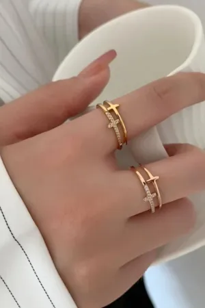 925 Sterling Silver Jewelry 925 Sterling Silver Inland Zircon Cross Ring