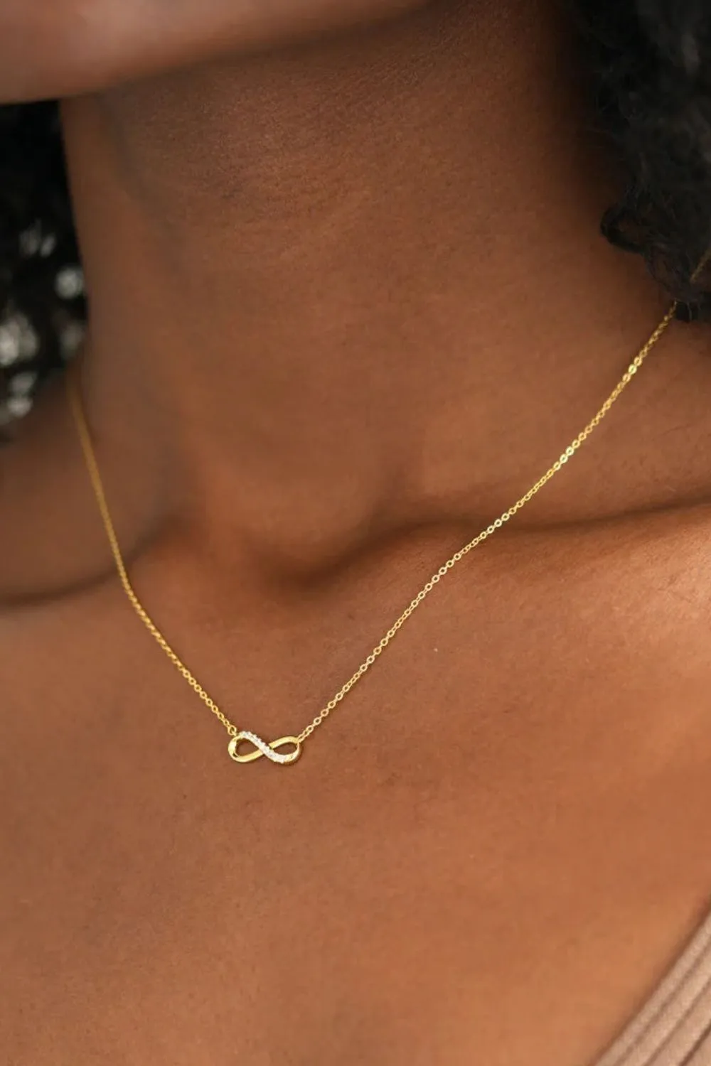 925 Sterling Silver Jewelry 925 Sterling Silver Inland Zircon Infinite Necklace