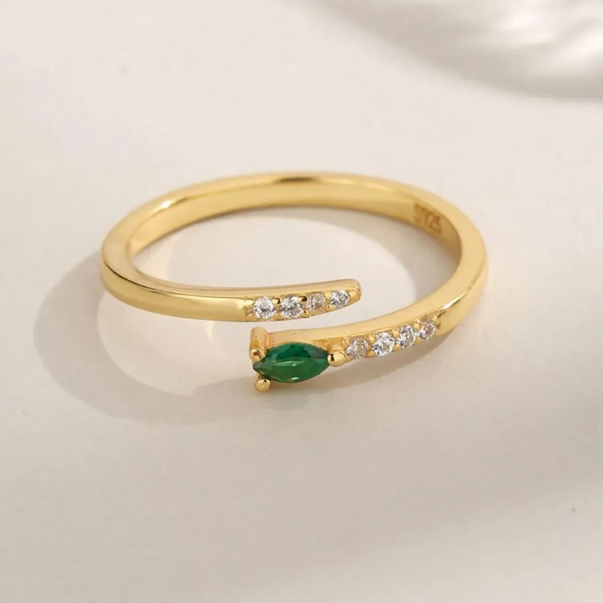 925 Sterling Silver Jewelry 925 Sterling Silver Inland Zircon Open Ring