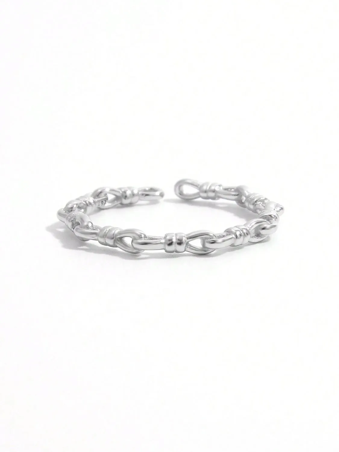 925 Sterling Silver Jewelry 925 Sterling Silver Knot Shape Open Ring