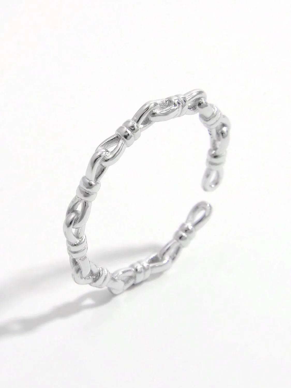 925 Sterling Silver Jewelry 925 Sterling Silver Knot Shape Open Ring