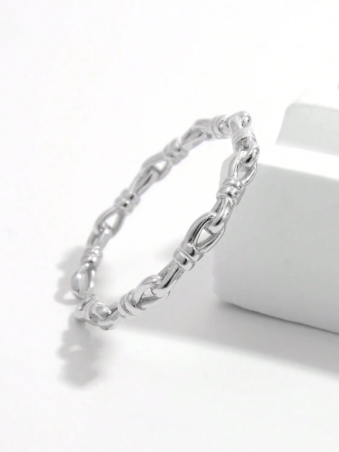 925 Sterling Silver Jewelry 925 Sterling Silver Knot Shape Open Ring