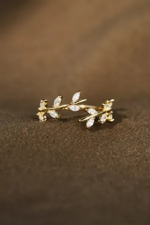 925 Sterling Silver Jewelry 925 Sterling Silver Leaf Open Ring