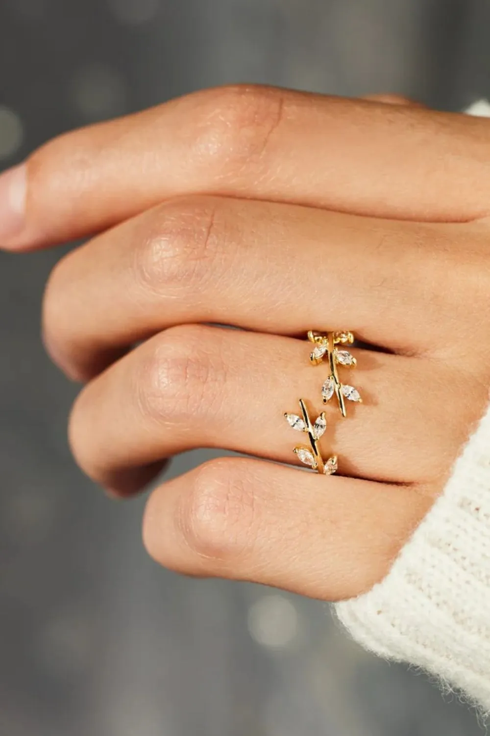 925 Sterling Silver Jewelry 925 Sterling Silver Leaf Open Ring