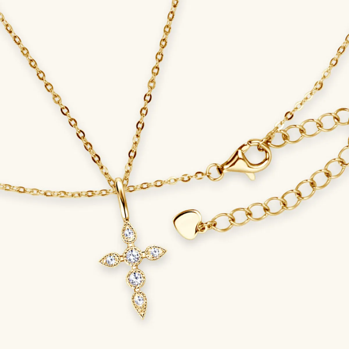 925 Sterling Silver Jewelry 925 Sterling Silver Moissanite Cross Pendant Necklace